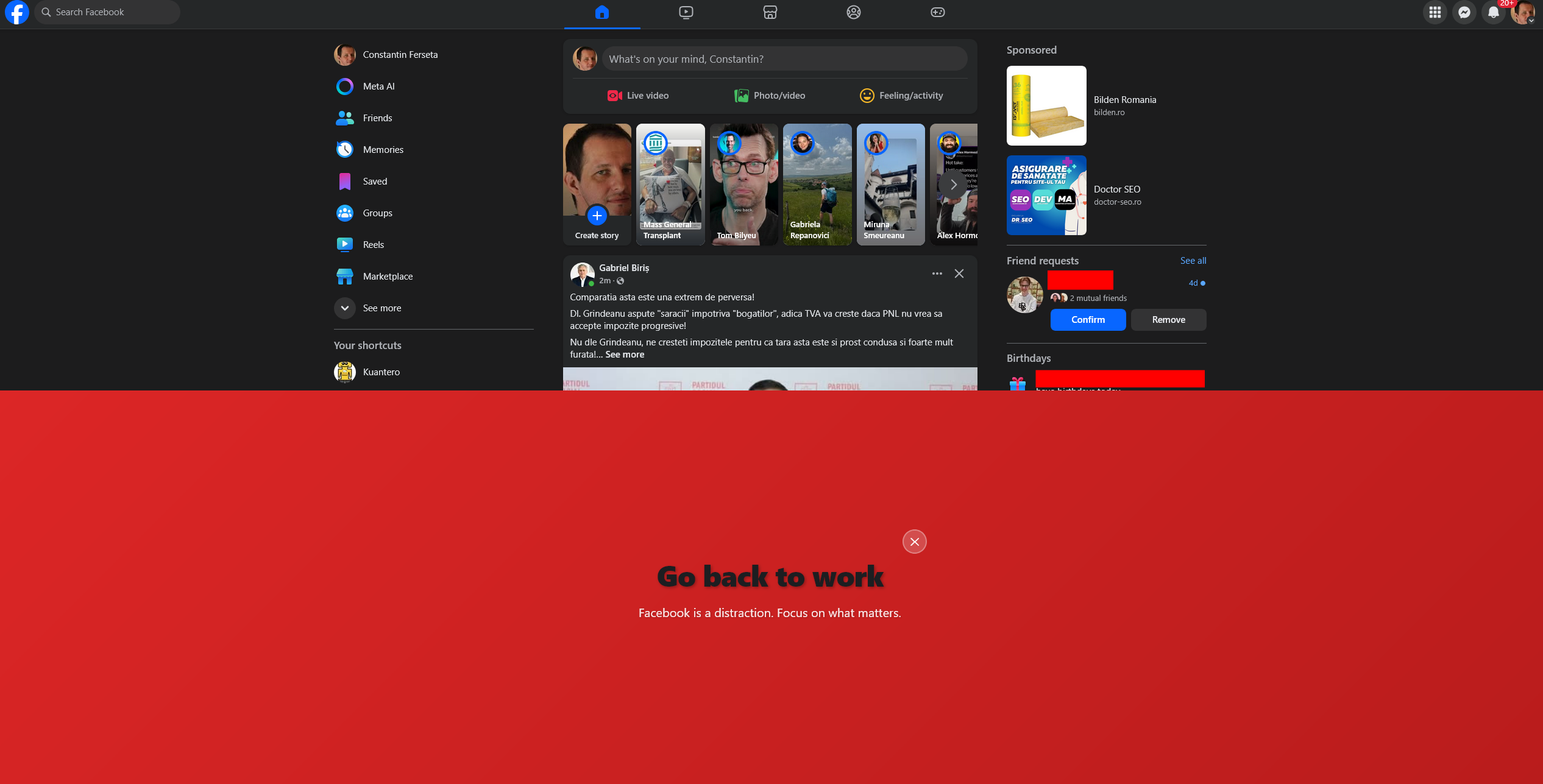 Stop Wasting Time on Facebook and Get Back to Work Firefox Plugin